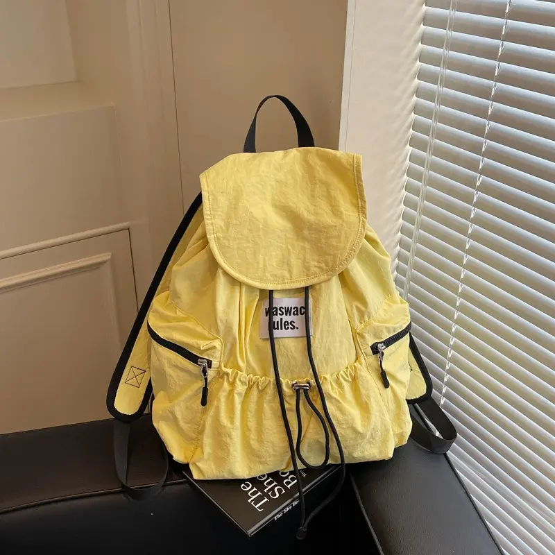 New Casual Lightweight Drawstring Backpack: High-Capacity Outdoor Hiking Pack & Student Schoolbag for Commuting