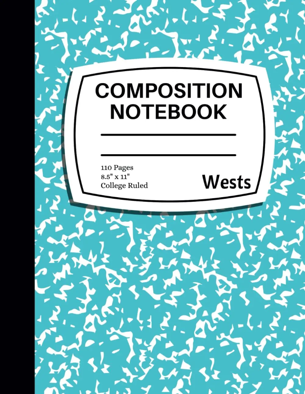 Composition Notebook College Ruled: Aqua Blue Marble Composition Book - Aqua Notebook Journal for School, College, University, Work, Office Supplies - 8.5" x 11" - 110 Pages - Blank Lined Notebook