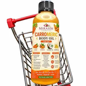 Mirasih Carromeric Body Oil - Cosmetic Moisturizer, Smoothing Bottled Body Oil for Even Skin Tone, Made with Carrot and Turmeric