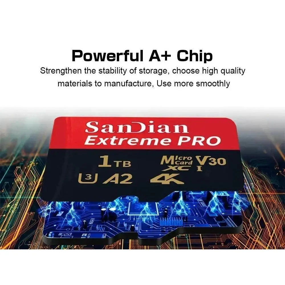 Class 10 U3 V30 Waterproof Memory SD Cards with USB Adapter 128GB 512GB High Speed Micro TF/SD Card for Phone Laptop Camera