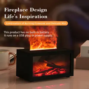 Flame Aroma Diffuser, Realistic Fireplace Screen, Warm Visual Effect, Colorful Lights, Improves Air Quality, Ideal Gift for Any Occasion, Flame Humidifier