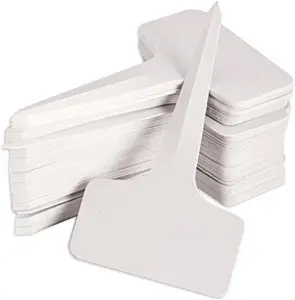100pcs 6 X 10 cm Plastic T-Type Plant Labels Waterproof Nursery Plant Tags