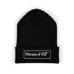 Throw A Fit Knit Embroidered Cuffed Beanie