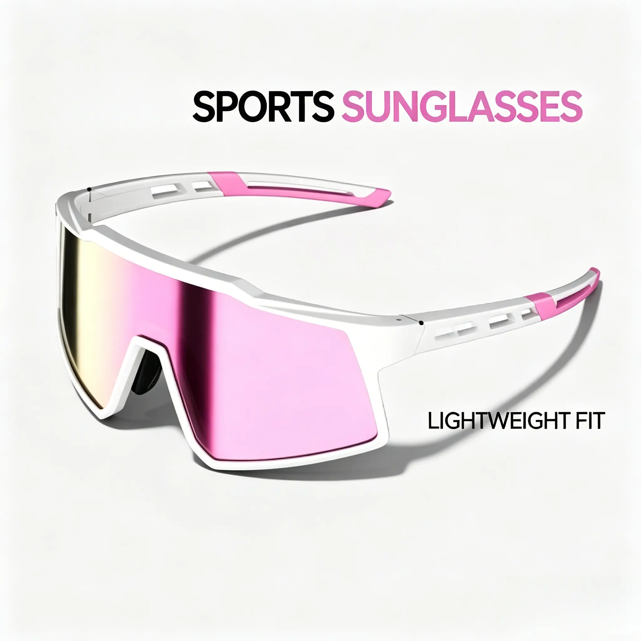 Lightweight Fashion Outdoor Sports Sunglasses, Pink Mirrored Lens Protective Eyewear for Travel & Beach glasses men safety Unbreakable Polarized red night vision goggles shade stylish square frame nizini sport fishing sunglass activity summerwins color