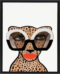 Kate and Laurel Sylvie Cheetah 4 Print Room Decor Animal Funny Poster