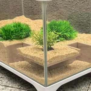 Aquarium Corner Tunnel Decor, Abs Resin Fish Hideaway, Suitable for Fighting Fish and Mudskipper, Realistic Underwater Landscape