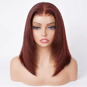 [Special Deal] OQ Hair Reddish Brown Color Layered Cut Yaki Straight 7x5 Glueless Wig 220% Density Pre Everything Wear Go Wigs Human Hair With Drawstring Beginner Friendly
