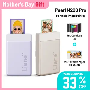 [LIVE ONLY] Liene Pearl N200 Pro Portable Photo Printer, Instant Mini Picture Printer for iPhone Smartphone, Thermal Dye Sublimation, Bluetooth Sticker Printer 50 Sheets 2x3 Adhesive Paper & 5 Cartridges, New Arrivals, TechVibes