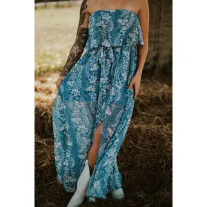 Olivia's Summer Tube Top Maxi Dress in Multicolor for Women