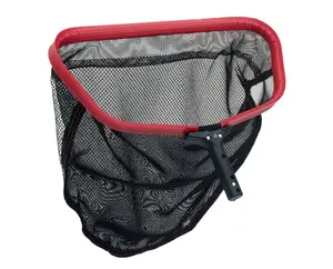 RED BARON 20x20 in. Abrasion-Proof Aluminum Alloy Frame Standard Leaf Rake Mesh Net, Black, Outdoor Swimming Pool Accessories, Aquatic Fitness Equipment, Swimming Pools