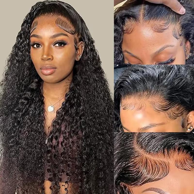 30 34 Inch Deep Wave 13x6 HD Lace Frontal Wig Human Hair PrePlucked Brazilian Remy Hair Transparent Lace Front Wigs Deep Curly Human Hair Wigs For Women