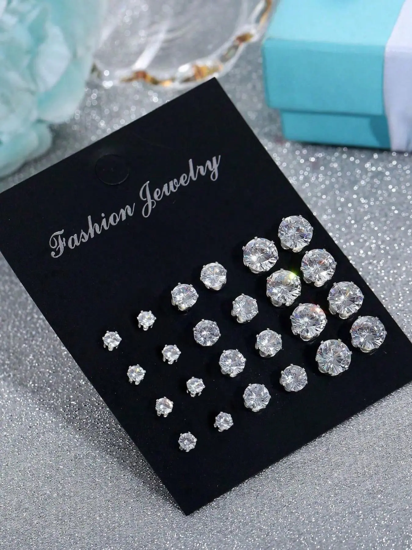 Simple Zircon Stud Earrings Set, Fashionable Earrings for Women & Girls, Casual Jewelry for Party, Daily Clothing Decor, Trendy All-match & Exquisite Jewelry for Gift, Versatile Earrings, Studs Earrings, High Quality Earrings, Artificial Zircon Earrings