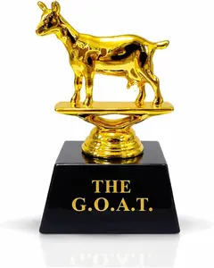 Vaulted Skulls & Co Goat Trophy | Greatest of All Time Trophy (G.O.A.T) | G.O.A.T Trophy | Sports Team Trophies | Funny Office Trophy | Gold/Black