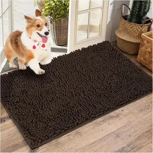 Chenille Mud Mat for Dogs – Large Absorbent Non-Slip Pet Door Mat for Muddy Paws