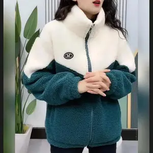 WomenJacketColoredThickenedLambFleeceLongSleeveMidLengthOvercoatWarmTopcoatQuiltedTopAutumnWinterOvergarmen Womenswear Outerwear