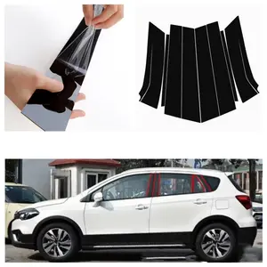 For Suzuki SX4 S-Cross 2014-2021, 6pcs Car Window Trim Cover B C Column Pillar Posts Door Sticker