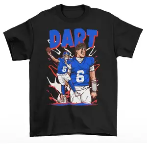 Jaxson Dart Cartoon Style New York Football T-Shirt