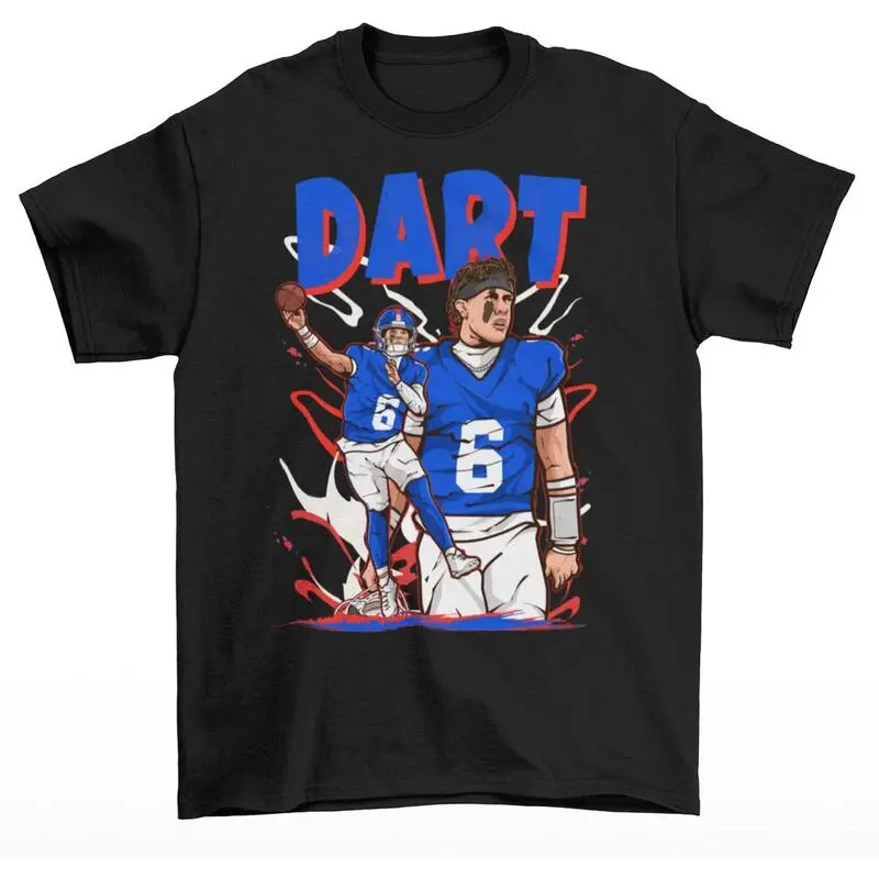180g[100%cotton]Jaxson Dart Cartoon Style New York Football T-Shirt