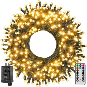 Christmas Tree Lights 400LED 132FT, Remote Plug-in Christmas Lights with Timer and 8 Modes,  Outdoor String Light for Thanksgiving Xmas House Indoor Outside Decorations(Warm White)