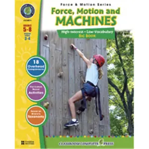 212 MAIN Force, Motion & Simple Machines Big Book - Grades 5-8 Science Guide Workbook, Interactive Learning Book Set, Guide Book, Learning Books