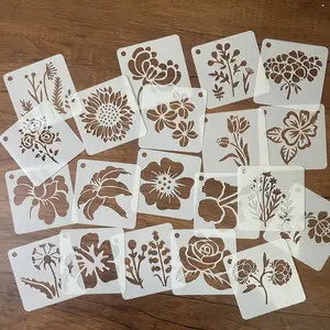 20-Piece Floral & Plant Painting Templates, Reusable Wooden Wall Art Set, DIY Craft Supplies, Perfect for Creative Projects