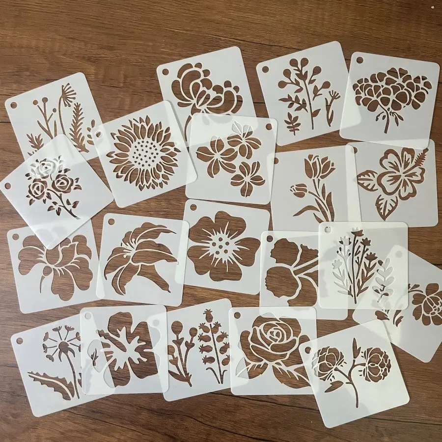 20-Piece Floral & Plant Painting Templates, Reusable Wooden Wall Art Set, DIY Craft Supplies, Art Crafting Kit, Art Materials, Perfect for Creative Projects