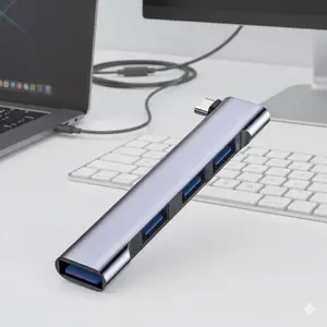 60W USB-C Hub with Fast Charging, 7-in-1 Multiport Adapter with USB C Interface for Laptop. Includes USB 3.0 Ports, 4K HDMI, SD/TF Card Readers. Portable Plug & Play Docking Station for MacBook, iPad, Tablet, Windows PC Desktop.