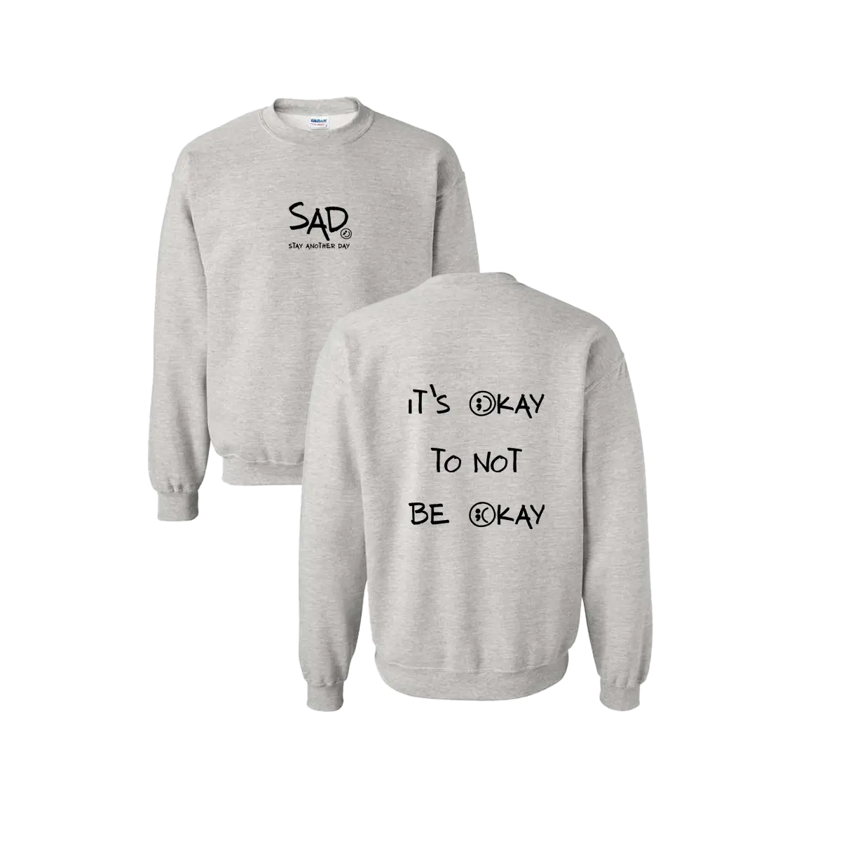 Stay Another Day Sweatshirt for Men, Stylish Crewneck Pullover in T-Shirt-Soft Fabric with Mental Health Awareness Graphic for Selfcare