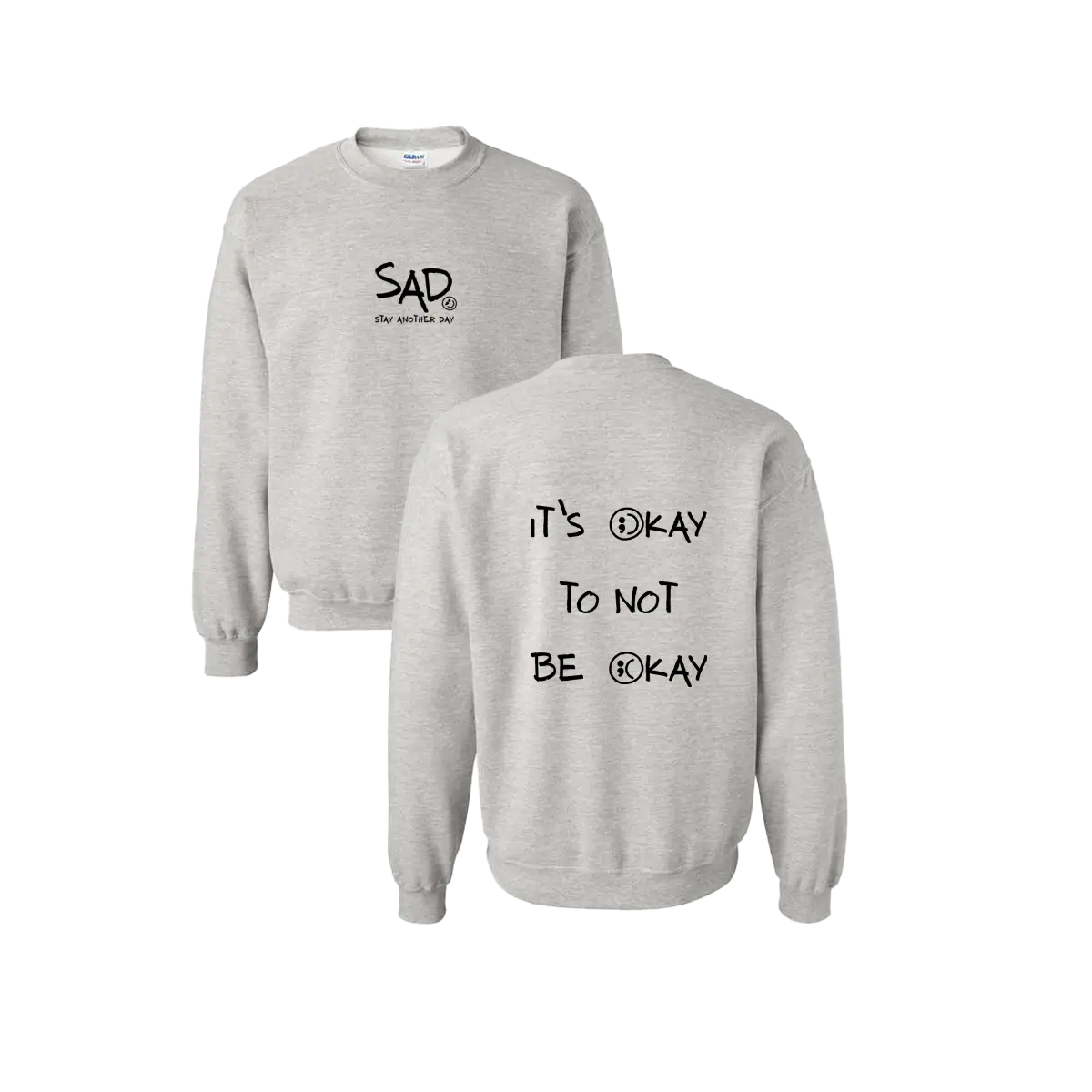 Stay Another Day "It's Okay To Not Be Okay" Mental Health Awareness Sweatshirt Casual Crewneck Stylish Hoodie Small Sweaters Top Pullover Menswear Lon