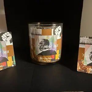 Wickless Golden Dreams 100% Soy Wax Candle 7.5oz 12.7oz MLK Inspired Design for Home Fragrance