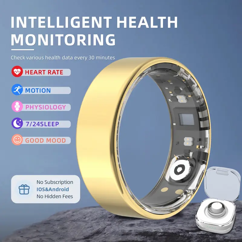 Osawalla Smart Ring 24/7 sleep tracking, heart rate, blood oxygen levels, activity tracking, stress, and menstrual cycle tracking