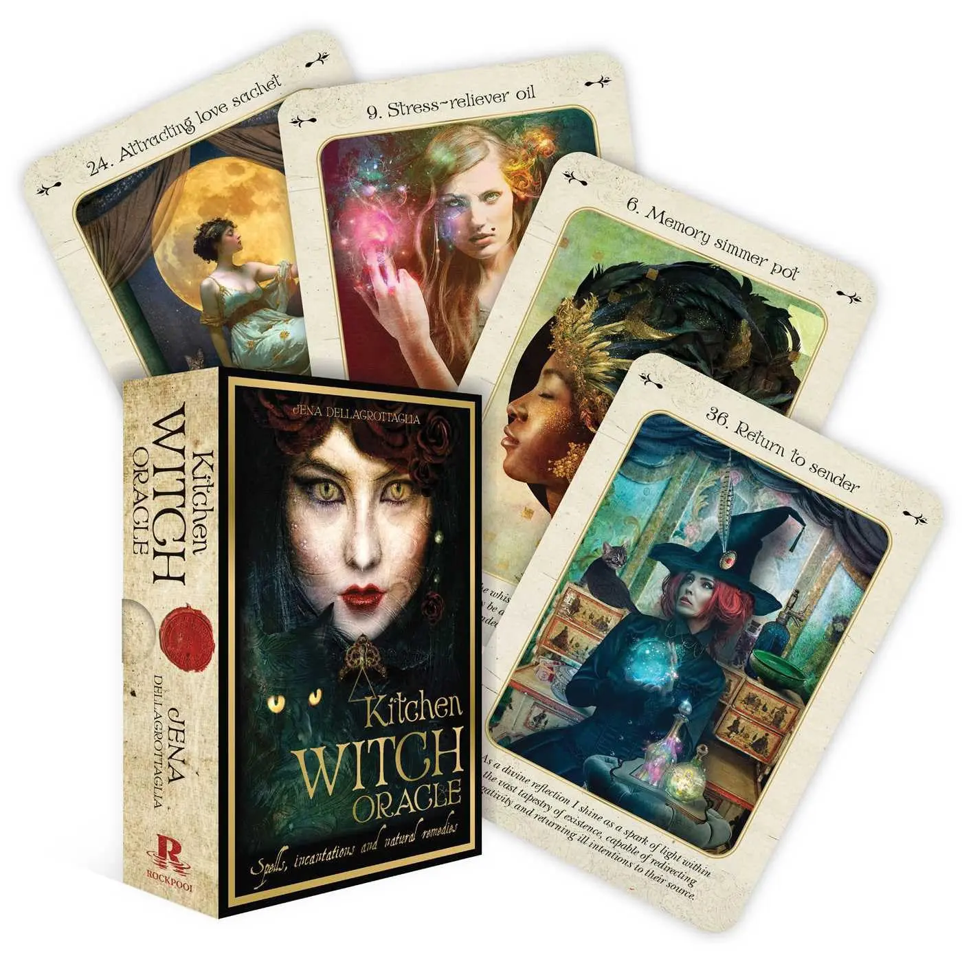 Kitchen Witch Tarot Card Deck - Oracle Spells, Incantations, and Natural Remedies Card Game for Toys & Hobbies Enthusiasts