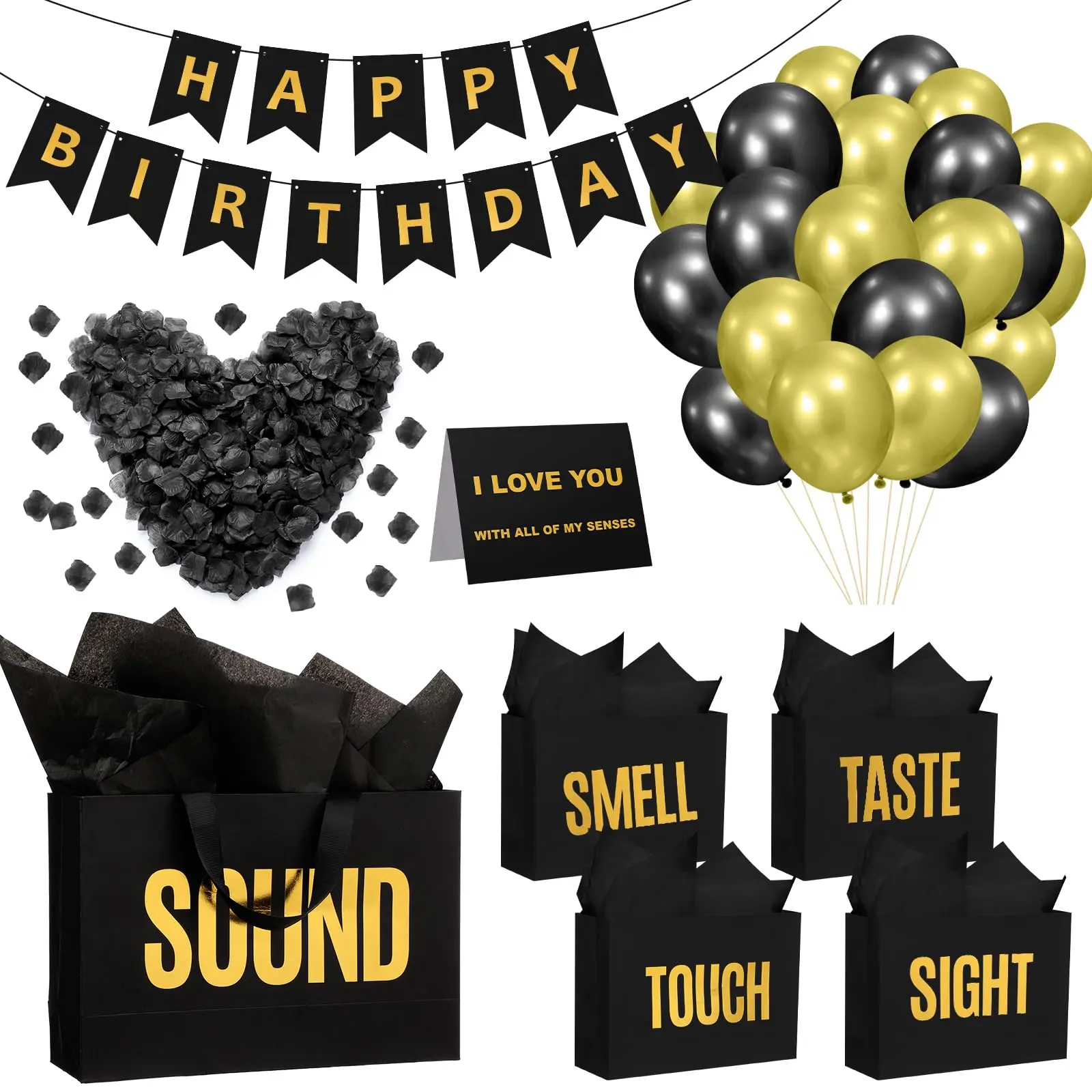 Birthday Decorations(Black Gold)