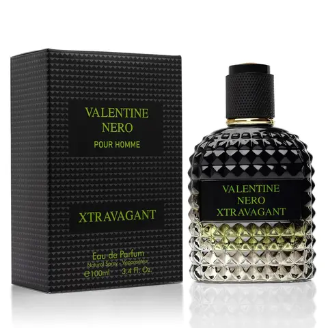 Urban Collection Valentine Nero Xtravagant Eau De Toilette - 100ml (3.4oz/3-3.9fl oz) High-End Woody Oriental Men's Fragrance for Adults, Affordable Luxury Fragrance Bottle, Topical Spray Strong Scent with Espresso Coffee & Vetiver Notes, Men's Fragrances