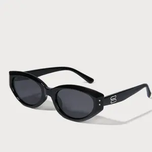 Amigo Unisex Retro Oval Frame Sunglasses - PC Lenses, Acetate Frame, Fashion Eyewear Accessory