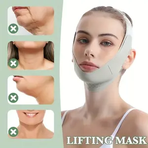 Adjustable V-Shape Facial Lifting Strap, Facial Lifting Mask, Slimming Tightening Reduces Double Chin, Breathable Reusable Light Box Packaging