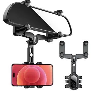 Phone Holders for Your Car, Rear View Mirror Phone Holder, 360° Rotating Car Phone Holder Mount Compatible with All 4"-7" iPhone and Android Cell Phones