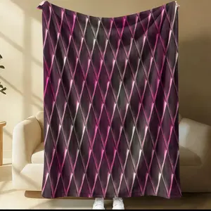 High-End, Luxurious Diamond Pattern Blanket; Faux Quilted Print Plush Blanket (Non-Leather); Sofa Throw Blanket; Nap Blanket; Soft, Comfortable, and Elegant Bedroom Decor. Four different patterns are available.