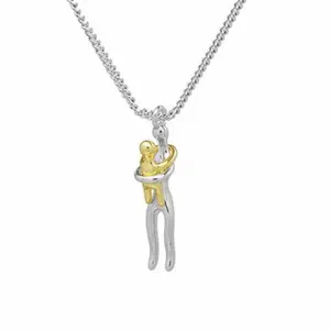 Hug Enbrace Pendant Necklace Silver Gold Two-tone Mom & Child Pendant Family Gift Mom Jewelry Necklace Jewelry Parties & Birthdays