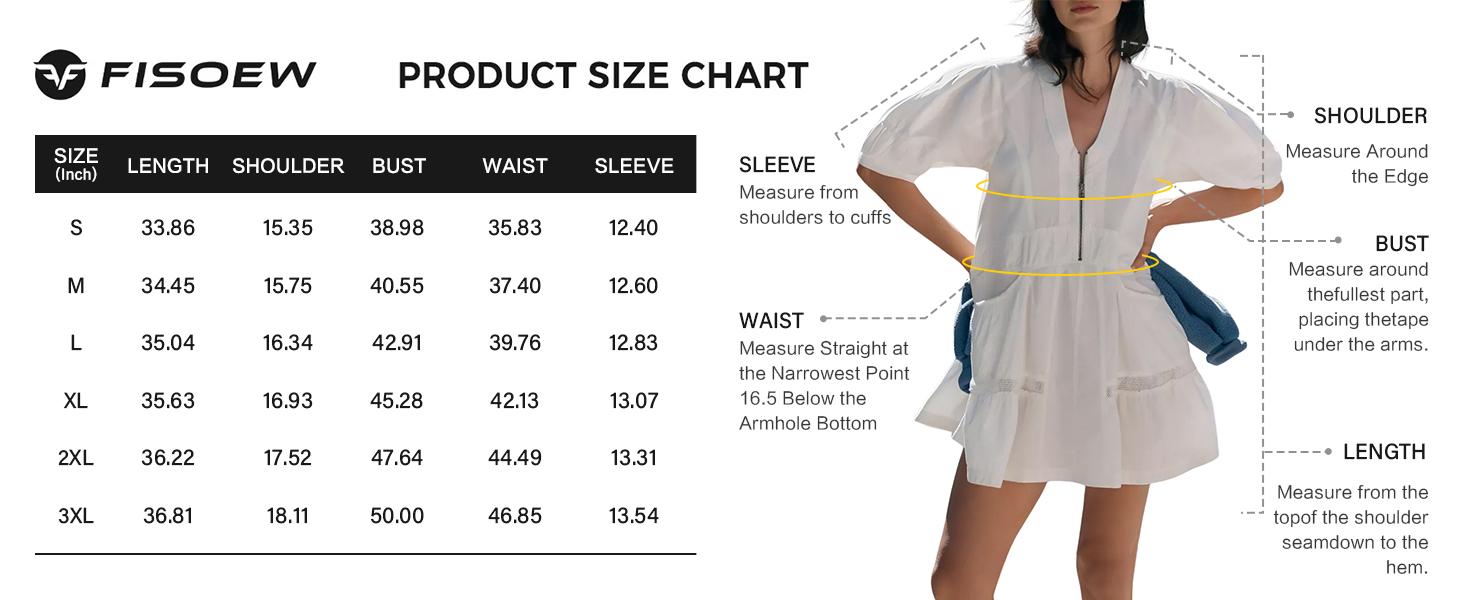 Fisoew Women Coral Mesh Cutout Puff Sleeve Mini Dress V Neck Zip Front Relaxed Fit Casual Summer Dress Breathable Lightweight Dress