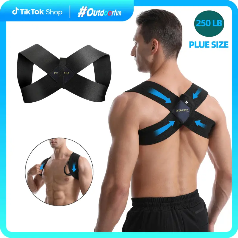 IYDoaMea 1PC Plus Size Fitness Heavy Shoulder Straps, Bench Presses, Shoulder Training Straps, Press Lifts, Chest Straight, Straight Back Assist Straps, Open Shoulder Assist Straps Heavy Shoulder Back Support Brace, Posture Corrector For Men And Women