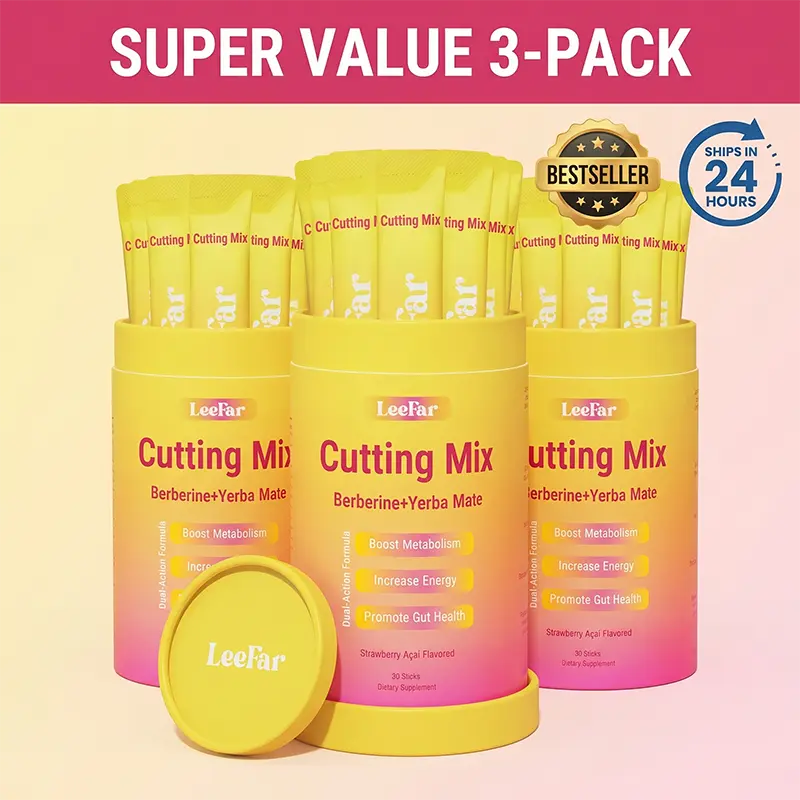 LeeFar Cutting Drink Mix – | Strawberry Açaí Flavor – 30 Servings