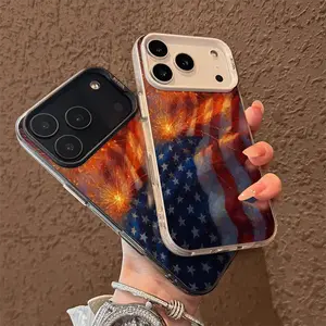 Patriotic USA Flag Hologram Phone Case, Independence Day Artistic iPhone Cover, July 4th Americana Tech Accessory, America 250th Anniversay Glossy Case For iPhone 17 Pro Max 16 Plus 15 14 13 Mini 12 11, Samsung Galaxy S25
