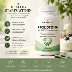 Probiotic-40 | 40 Billion CFU | MAKTREK Bi-Pass Technology | Digestive & Gut Health | 60 Capsules