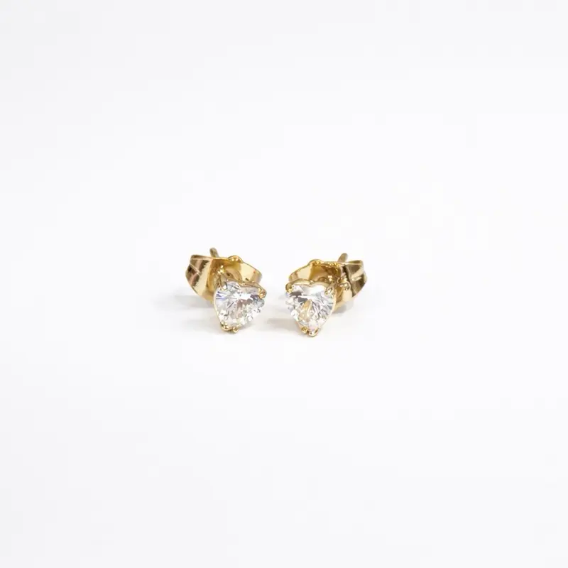 Heart clear cristal little gold plated 14 k TT13