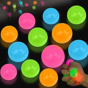 6Pcs Glow in The Dark Sticky Balls Toys, Upgraded Glowing Sensory Balls Stick to The Ceiling, Stress Balls for Kids and Adults, Autism& ADHD Toys, Stocking Stuffers & Party Favors Gifts Custom