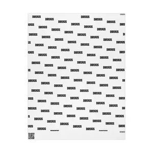 Wrapping Paper — Black Repeating “DRUGS” Typography Pattern