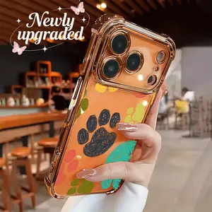 Creative New Upgrade Colorful Paw Print Pattern Phone cases Case Compatible with iPhone 17 Air 16 15 14 13 12 11 Pro Max Plus xs max Featuring Strengthened Four Corners Soft Back for Drop Protection 2D printing