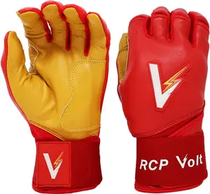 RCP Volt Baseball and Softball Batting Gloves – Rip and Tear Resistant – Reinforced Crotch, Super Grip Extended Cuff, Padded Protection, Adjustable Sizes, Guantes de bateo