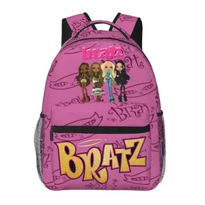 Lightweight Bratz Backpack Cute Cartoon Bratz doll Travel Casual Laptop Backpack Hiking Daypack with Bratz fashion pixiez Funny Ugly Pattern for Anniversaries, Rave Gifts & Party Favors